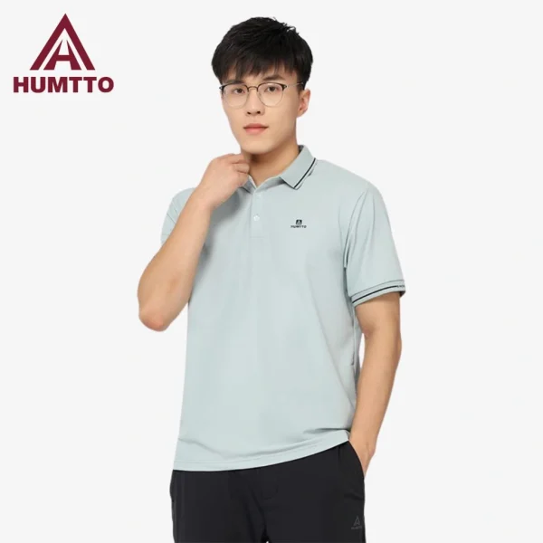 Humtto Heat dissipation and comfort men's classic short sleeves polo T-shirt