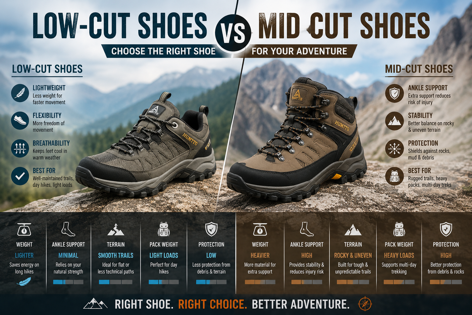 Mid-Cut and Low-Cut Shoe Difference
