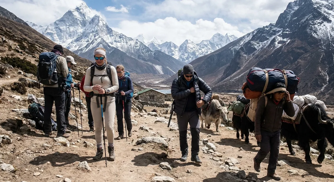 Our Everest Base Camp trek packing list covers shoes, down jackets, layers, bags and socks, with Nepal prices and tips on renting gear in Thamel.